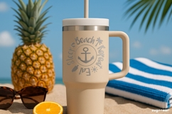 Eat Sleep Beach Repeat SVG Engraved | Beach Quotes SVG Product Image 1