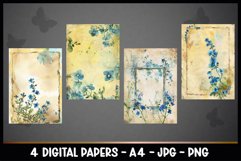 4 Vintage Floral Digital Papers I Junk Journal Product Image 2