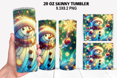 Snowman Skinny Tumbler 20oz Wrap Design, Christmas Tumbler Product Image 1