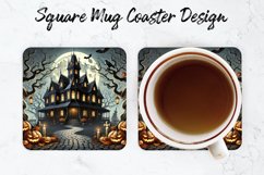 Halloween House Mug coaster | Coaster | Sublimation Design Product Image 1