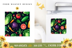 Cartoon Food Magnet Template, Cartoon Magnet PNG Product Image 1