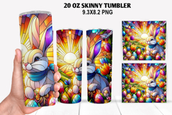 Bunny Skinny Tumbler 20oz Wrap Design, Easter Tumbler PNG Product Image 1