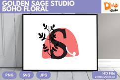 Golden Sage Studio Boho Floral Monogram Product Image 1