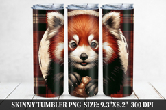 Panda Skinny Tumbler 20oz Wrap Design, Animal Tumbler Wrap Product Image 1