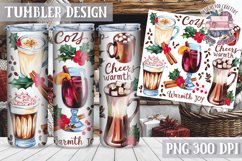 Sublimation Tumbler WRAP Christmas Design Quote Watercolor Product Image 1