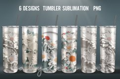 3D Tumbler wrap| Flowers Tumbler Sublimation Design Product Image 1
