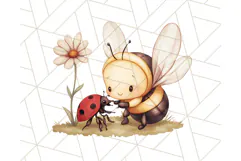 Adorable Bee Clipart PNG, Kawaii Bumblebee Illustrations Product Image 5