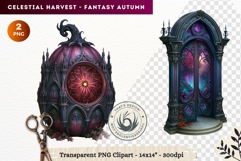 Autumn Fantasy Clipart PNG Celestial Steampunk Harvest Product Image 1
