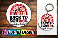 Joyful Circle Coasters Sublimation, Back To School Product Image 1