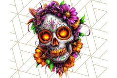 Bright Sugar Skull PNG Clipart, Halloween Colorful Skull Png Product Image 5