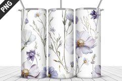 Flowers Tumbler Wrap | Sublimation Design | Tumbler PNG Product Image 1