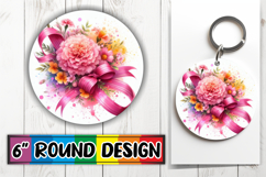 Timeless Keychain Round Style PNG, Flowers Product Image 1