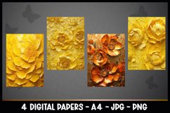 4 Beautiful Flowers Digital Papers I Junk Journal Pages Product Image 2