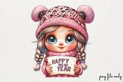 Pink leopard girl for Happy Clipart PNG Product Image 1