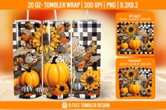 Pumpkin Tumbler Sublimation Wrap, 20 oz Fall Tumbler Wrap Product Image 1
