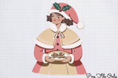 Cute Pink Christmas Watercolor Clipart Bundle PNG Product Image 1