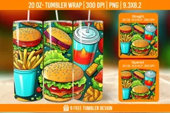 Fast Food Tumbler Wrap Designs, Sublimation Wrap Product Image 1