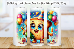 Birthday Food Character Tumbler Wrap Bundle PNG 20 oz Product Image 28