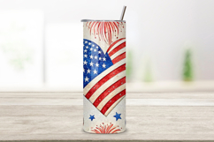 4th Of July Heart Patriot Seamless Tumbler Wrap - 3D Love Product Image 2