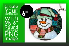 Snowman Round Design 3D Christmas Keychan PNG Product Image 1