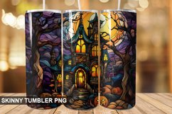 Stained Glass Halloween Tumbler 20 oz Skinny Tumbler Product Image 1