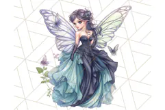 Gothic Fairy & Potion Clipart, Dark Fantasy PNG Printable Product Image 5