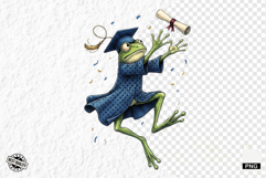 Whimsical Graduation Frogs PNG Clipart Product Image 1
