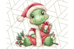 Christmas Dinosaur PNG Clipart, Cute Dino Holiday Art Png Product Image 5