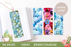 Hydrangea Flowers Bookmark Designs, Nature Bookmark PNG Product Image 1