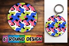 Cozy Circle Keychain Design PNG, Funky Pattern Product Image 1