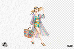 Fashionable Summer Girl Clipart Product Image 1