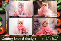 Romantic cat valentines day Cutting Board Sublimation Product Image 1