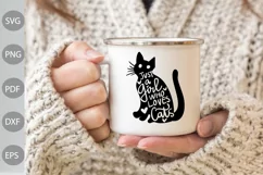 Just A Girl Who Loves Cats SVG Cut Files/ Cat Mom SVG Design Product Image 3