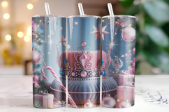 Merry Christmas Crown Tumbler Wrap | Christmas Wrap Product Image 1