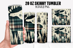 Christmas Deer Tumbler Sublimation ,20 oz Tumbler Wrap Product Image 1