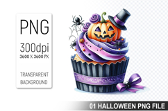 Spooky Cute Halloween Cupcakes Clipart PNG Bundle Product Image 4