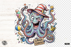 Whimsical Summer Octopus Clipart Product Image 1