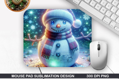 Snowman Mouse Pad Sublimation, Christmas Mouse Pad PNG Product Image 1
