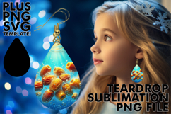 Bright Teardrop Earrings MAGIC PNG, 3D Fruits Product Image 1