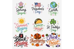 Holiday Planner Stickers Clipart PNG, 41 Holiday Sticker Product Image 5