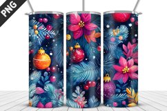 Christmas Flowers Tumbler Wrap | Sublimation Design | Tumble Product Image 5