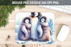 Watercolor Penguin Mouse pad Sublimation - Animal PNG Design Product Image 1
