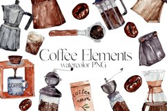 Clipart. Watercolor coffee elements. Turk, geyser Product Image 1