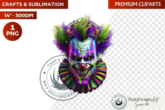 Horrific Evil Clown Clipart - Halloween Creepy Circus PNG Product Image 1