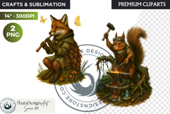 Fantasy clipart Magical Forest Village PNG for scrapbooking Product Image 1