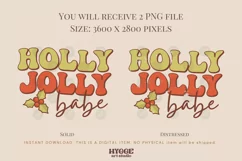 Holly Jolly Babe Sublimation | Retro Christmas PNG Product Image 2