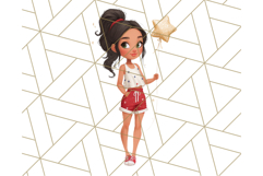 Patriotic Fashion Girl Clipart PNG for 4th of July Product Image 5