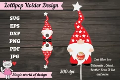 Christmas Gnome lollipop Holder svg, papercut Product Image 2