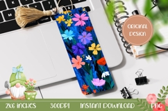 Abstract Flowers Bookmark Printable, Floral Bookmark Print Product Image 1