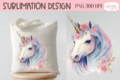 Watercolor unicorn PNG for sublimation | Magical design PNG Product Image 2